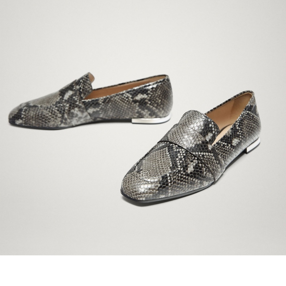 Massimo Dutti Animal Print Loafers 38